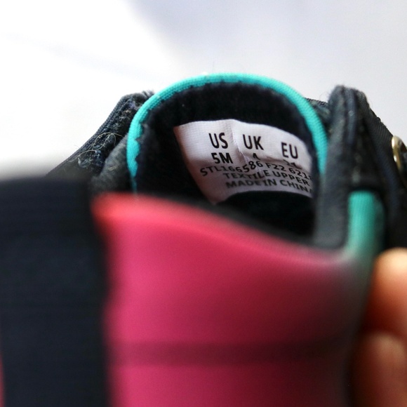 SPERRY Baby Infant Boat Shoes Canvas Laces Blue Pink Ombre 5 months - Picture 11 of 14